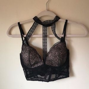 mauve lace choker bra